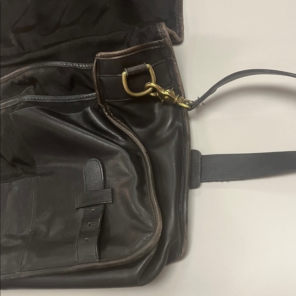 Coach Black Leather Briefcase w/ strap - vintage vibes brass metal /  preowned - Picture 7 of 14
